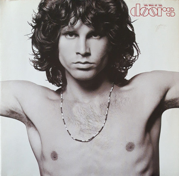 Image of Front Cover of 2xLP - VG/VG - THE DOORS, The Best Of The Doors (Elektra Orange Logo; 960 345-1, Europe 1985, Red Text Gatefold Sleeve), Hairlines. Feelable mark on A side. Indents, edge and ring wear, discolouration, tear to opening edge.,  - 2546110S