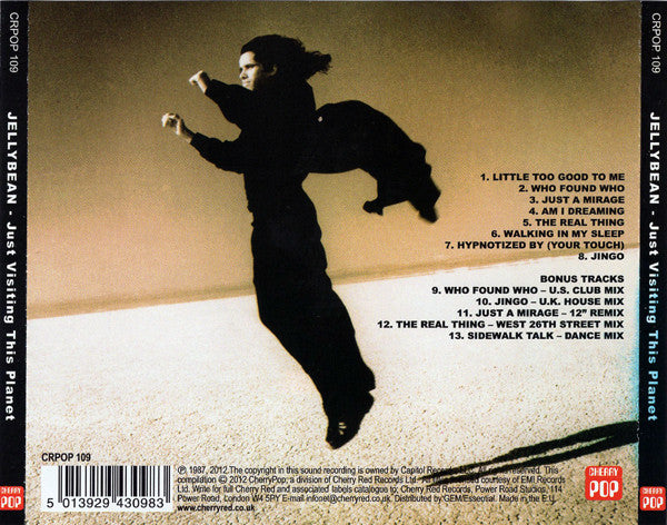 Image of Back Cover of CD - EX/VG+ - JELLYBEAN, Just Visiting This Planet (Cherry Pop; CRPOP 109, Europe 2012 Reissue, Jewel Case), ,  - 2216469C
