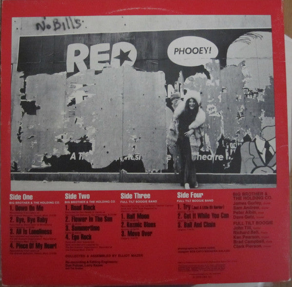 Image of Back Cover of 2xLP - VG/VG+ - JANIS JOPLIN, Joplin In Concert (CBS; 67241, UK 1972, Gatefold), Former owner's name label on record labels. ,  - 2726347E
