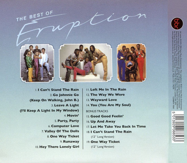 Image of Back Cover of CD - EX/EX - ERUPTION, The Best Of Eruption (Big Break Records; CDBBRX0365, UK 2017), ,  - 2056077S