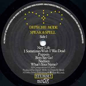 Image of Label Cover of 4614153C: LP - DEPECHE MODE, Speak & Spell (Mute; STUMM 5, UK 1981, JA TAPE ONE GG) Light marks, sleeve worn.  VG/G+