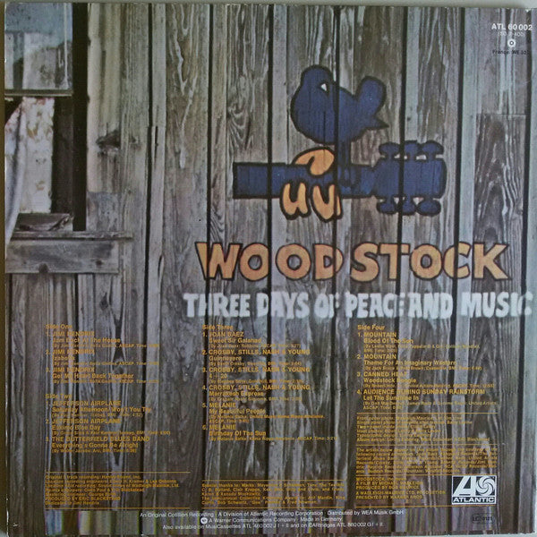Image of Back Cover of 2xLP - VG+/VG+ - VARIOUS, Woodstock Two (Atlantic; ATL 60 002, Germany 1970s Reissue, Gatefold, No Rights Societies on Labels), ,  - 4026185E