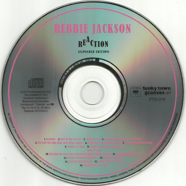 Image of Label Cover of CD - VG+/EX - REBBIE  JACKSON, Reaction (Funkytowngrooves; FTG 319, US 2012 Reissue, Remastered, Expanded Edition), Opened Instore, Unplayed,  - 2236041E