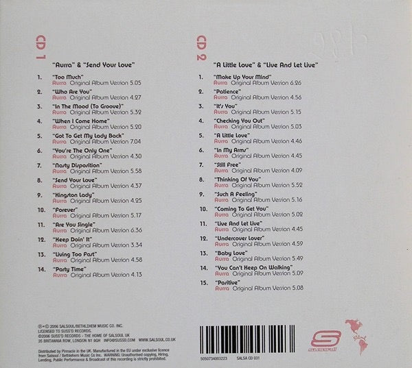 Image of Back Cover of 3534184E: 2xCD - AURRA, The Anthology (Salsoul Records; SALSA CD 031, UK 2006, Triple Digipak) SEALED  M/M