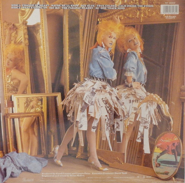 Image of Back Cover of LP - VG+/VG - CYNDI LAUPER, True Colors (Portrait; PRT 26948, UK 1986, Inner), ,  - 3446338S