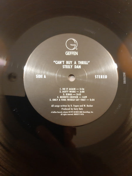 Image of Label Cover of LP - NEW/NEW - STEELY DAN, Can't Buy A Thrill (Geffen Records; 4540652, Worldwide 2022 Reissue, Gatefold), , customer returned a faulty copy, replaced with same record - if issue persists in the replacement he will return the replacement copy as well - he has no receipt. 09/08/26 - 3356291S