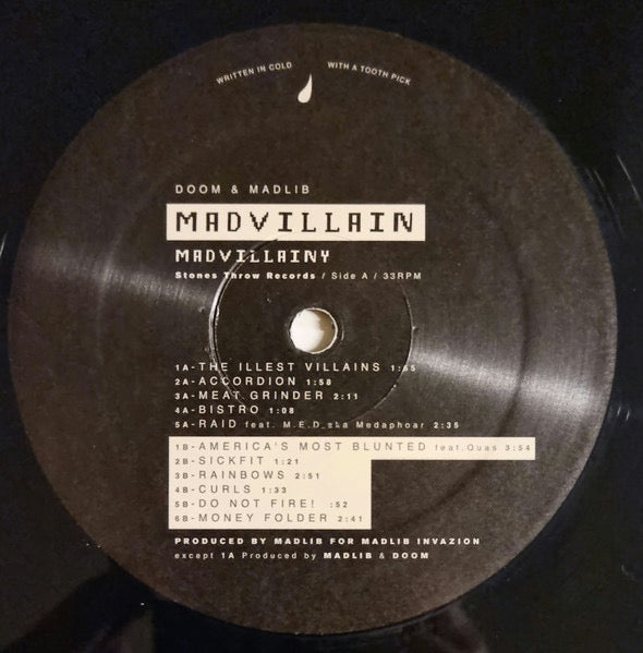 Image of Label Cover of 2xLP - VG+/VG - MADVILLAIN, Madvillainy (Stones Throw Records; STH2065, US 2021 Reissue, BONATI MASTERING in runout), Light hairlines. ,  - 4226177E