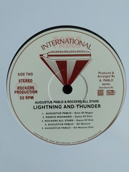 Image of Label Cover of 5114442C: LP - AUGUSTUS PABLO AND ROCKERS ALL STARS, Lightning And Thunder (Onlyroots Records; DOLP01, France 2022)   VG+/EX