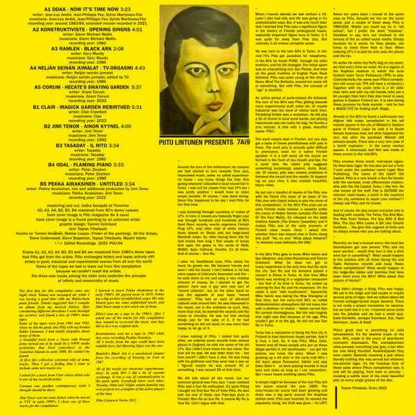 Image of Back Cover of 0653414S: LP - VARIOUS, 7Ai9 (S hk  Recordings; PUU-54, Finland 2023)   NEW/NEW