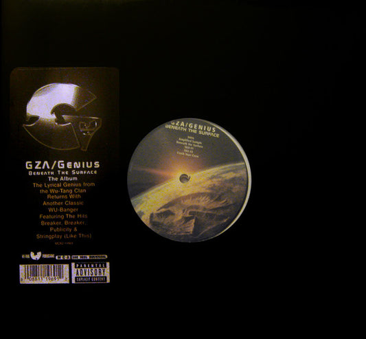 Image of Front Cover of 2xLP - G+/G - GZA, Beneath The Surface (MCA Records; MCA2-11969, US 1999, Stickered Plain Sleeve), Graded G as Side 3 track 2 has a mark that be felt, light marks only to the rest. Creasing & ringwear to sleeve.,  - 3926058E