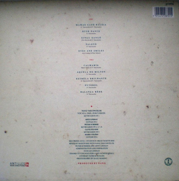 Image of Back Cover of LP - VG+/VG - NAN  VASCONCELOS, Bush Dance (Antilles; AN 8701, UK 1987, Reverse Board Sleeve), Strong VG to disc.,  - 1516151C