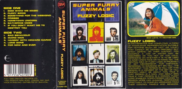 Image of Back Cover of Cassette - VG+/VG+ - SUPER FURRY ANIMALS, Fuzzy Logic (Creation Records; C-CRE 190, UK 1996, J-Card), ,  - 4216146C