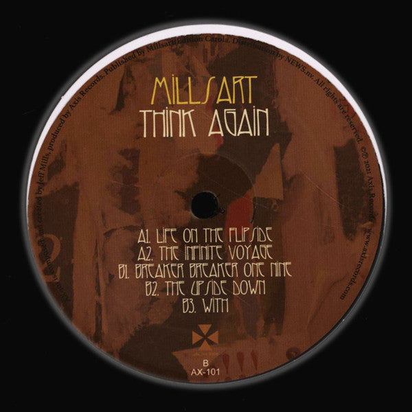 Image of Back Cover of 0713590C: 12" - MILLSART, Think Again (Axis; AX101, US 2021)   NEW/NEW