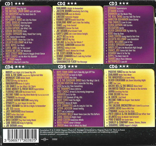 Image of Back Cover of 6xCD - VG+/EX - VARIOUS, Disco Funk (Wagram Music; 3130282, France 2008, Box Set, Digipak), ,  - 1756269S
