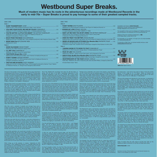 Image of Back Cover of 0854412S: 2xLP - VARIOUS, Westbound Super Breaks. Essential Funk, Soul And Jazz Samples And Breakbeats (Westbound Records; SEW2 163, UK 2018, Compilation)   NEW/NEW