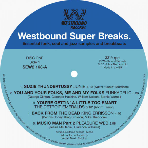 Image of Label of 0854412S: 2xLP - VARIOUS, Westbound Super Breaks. Essential Funk, Soul And Jazz Samples And Breakbeats (Westbound Records; SEW2 163, UK 2018, Compilation)   NEW/NEW