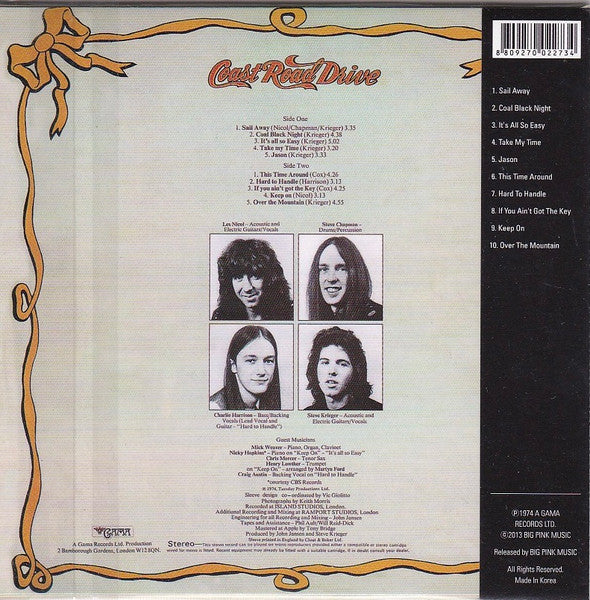 Image of Back Cover of 0235126E: CD - COAST ROAD DRIVE, Delicious And Refreshing (Big Pink; BIG PINK 272, South Korea 2013, Card Sleeve, Insert) no obi  VG+/VG+