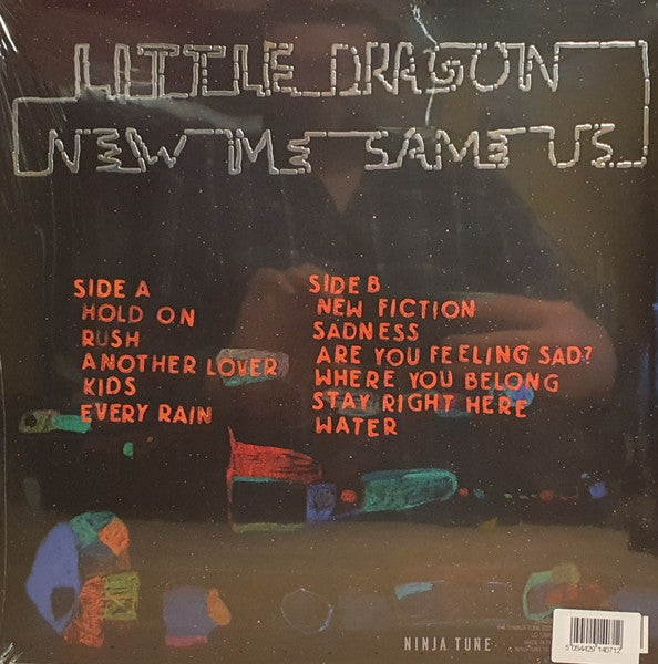 Image of Back Cover of 4924262E: LP - LITTLE DRAGON, New Me, Same Us (Ninja Tune; ZEN263, Europe 2020, Gatefold, Debossed Rear Sleeve With Silver Ink, Insert, Orange Vinyl) Strong VG  EX/VG