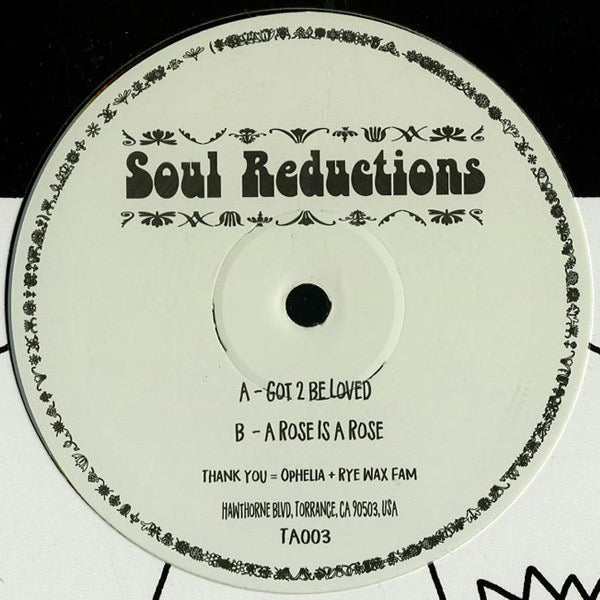 Image of Back Cover of 12" - VG+/VG - SOUL REDUCTIONS, Got 2 Be Loved (Take Away; TA003, UK 2017, Company Sleeve), Light marks only.,  - 1226360E