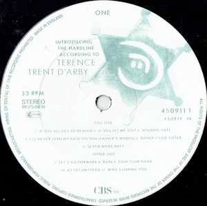 Image of Label Cover of LP - VG+/VG+ - TERENCE TRENT D'ARBY, Introducing The Hardline According To Terence Trent D'Arby (CBS; 450911 1, UK 1987, Blank Box Under Barcode, Inner), ,  - 2616074C