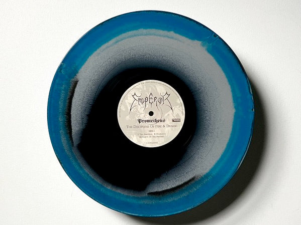 Image of Label Cover of 1925125E: LP - EMPEROR, Prometheus - The Discipline Of Fire & Demise (Candlelight Records; CANDLE500705, USA & Europe 2022, Inner, Poster, Blue Black and Grey Vinyl)   EX/EX
