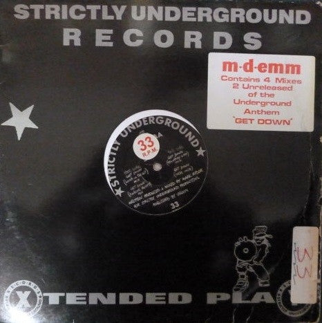 Image of Front Cover of 12" EP - /G+ - M D EMM, Get Down (Strictly Underground Records; STUR 13, UK 1992, Plain Sleeve), ,  - 3726102E