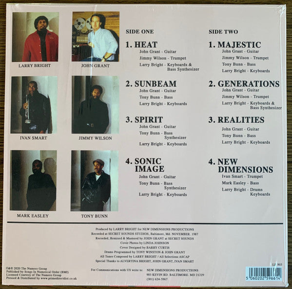 Image of Back Cover of 1513155C: LP - LARRY BRIGHT, New Dimensions (Selector Series; SSLP003P,  2023 Reissue, Record Store Day 2023)   NEW/NEW