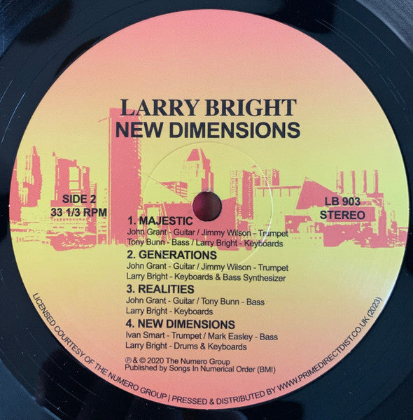 Image of Label of 1513155C: LP - LARRY BRIGHT, New Dimensions (Selector Series; SSLP003P,  2023 Reissue, Record Store Day 2023)   NEW/NEW