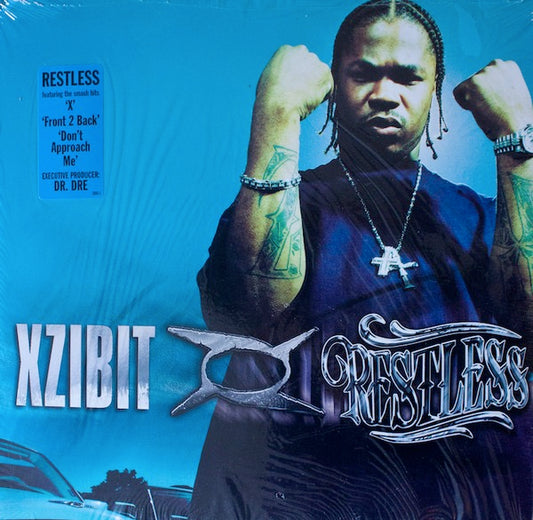 Image of Front Cover of 2xLP - VG/G+ - XZIBIT, Restless (Loud Records; 1885-1, US 2000), Lots of marks and light scuffs on discs. Sleeve is worn on sides and corners with light sticker damage in top right and some mild creasing.,  - 0616445C