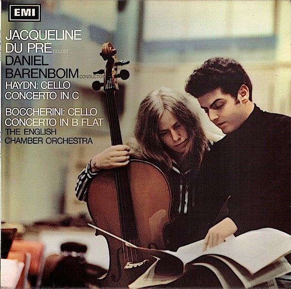 Image of Front Cover of LP - VG+/VG+ - JACQUELINE DU PRE, DANIEL BARENBOIM, THE ENGLISH CHAMBER ORCHESTRA, Haydn: Cello Concerto In C / Boccherini: Cello Concerto In B Flat (HMV Red, Black and White Nipper Box; ASD 2331, UK 1970s Reissue, Laminated Front Sleeve), ,  - 4326199E