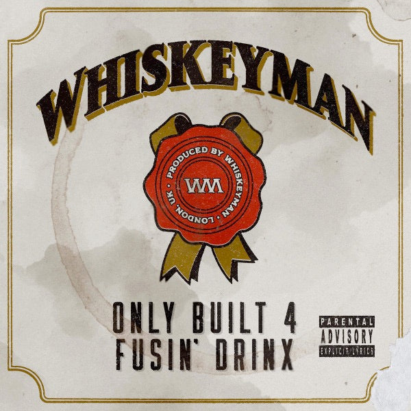 Image of Front Cover of 1333104E: LP - WHISKEYMAN, Only Built 4 Fusin' Drinx (Moonshine Records; MOON006, Worldwide 2022, Red Vinyl)   NEW/NEW