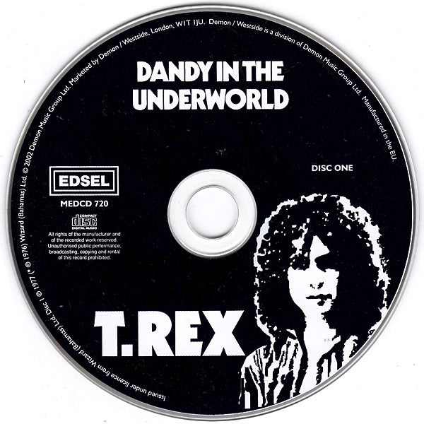 Image of Label Cover of 2xCD - VG+/VG - T. REX, Dandy In The Underworld (Edsel Records; MEDCD 720, Europe 2002 Reissue, Double Digipak, Booklet), ,  - 3316024C