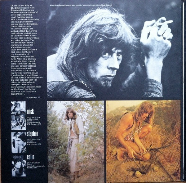 Image of Back Cover of 3045526S: LP - JOHN MAYALL, Blues From Laurel Canyon (Decca Red Unboxed; SKL4972, UK 1968, Laminated Gatefold Sleeve, Mono, J/T Tax Code at Bottom of Label) Strong G+. Fogging. Light surface marks. Very light edge wear and laminate creasing.  VG+/G+