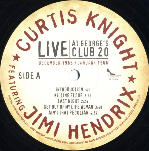 Image of Label Cover of 2xLP - VG+/VG - CURTIS KNIGHT FEATURING JIMI HENDRIX, Live At George's Club 20 (Dagger Records; 88985410171 , Europe 2017, Gatefold), ,  - 4016553C