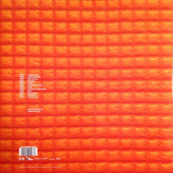 Image of Back Cover of 4744033S: 2xLP - GARBAGE, Version 2.0 (Stun Volume; STNVOL030V, Europe 2018, Gatefold, 2 Inners, Orange Vinyl) Strong VG+ copy all around!  EX/VG+