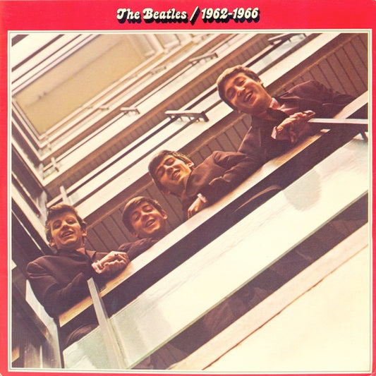 Image of Front Cover of 2424392E: 2xLP - THE BEATLES, 1962-1966 (Apple; PCSP 717, UK 1973, Laminated Gatefold Sleeve, 2 Inners With 2 Cut Corners, No "All Titles Produced...." On Inner Gatefold)   VG/G+