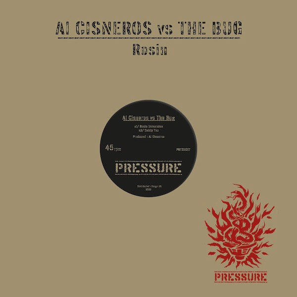 Image of Front Cover of 2333045E: 12" EP - AL CISNEROS, THE BUG, Rosin (Pressure; PRESH017, Germany 2023, Titled Company Sleeve, Transparent Amber Vinyl)   NEW/NEW