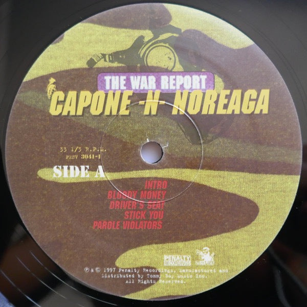 Image of Label Cover of 2xLP - G+/G+ - CAPONE -N- NOREAGA, The War Report (Penalty Recordings; PENV 3041-1, US 1997, Picture Sleeve), Marks on either side of disc causing surface noise. Edge wear on the opening of sleeve.,  - 3746422S
