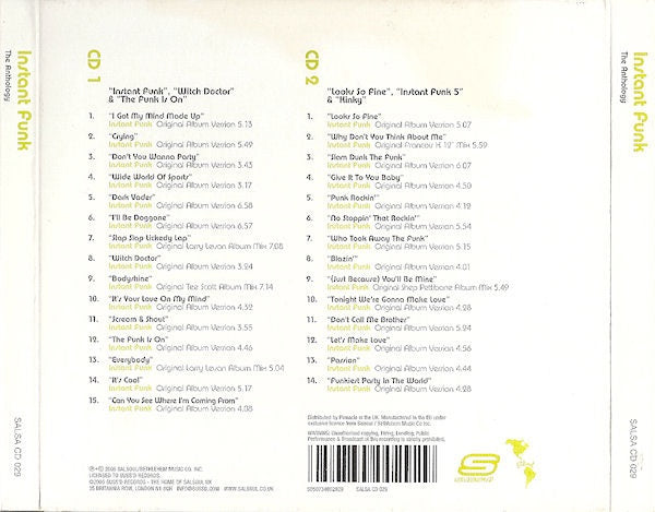 Image of Back Cover of 1033110E: 2xCD - INSTANT FUNK, The Anthology (Salsoul Records; SALSA CD 029, UK 2006, Triple Digipak) SEALED  M/M