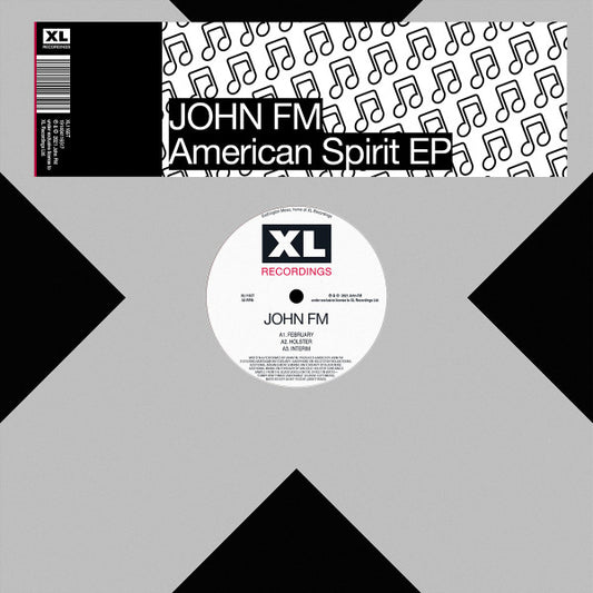 Image of Front Cover of 0314288C: 12" - JOHN FM, American Spirit EP (XL Recordings; XL1165T, UK 2021, Stickered Company Sleeve) Shrink-wrap  VG+/VG+