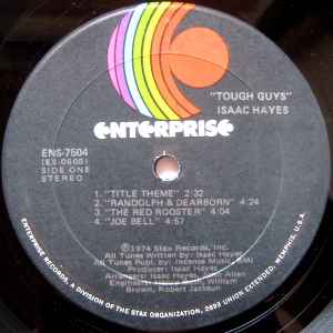 Image of Label Cover of LP - VG/VG+ - ISAAC HAYES, Tough Guys (Enterprise; ENS-7504, US 1974, Gatefold, Inner, Sonic Pressing), Cut-out (Notched) top edge, edge wear,  - 1346007S