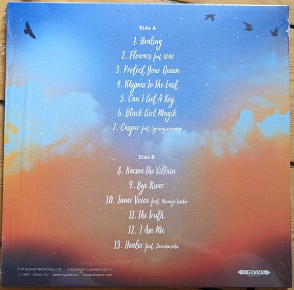 Image of Back Cover of 3414104C: LP - SAMPA THE GREAT, Birds And The BEE9 (RSD 2022) (Big Dada; BD287V, Europe 2022 Reissue, Inner, Record Store Day 2022, Yellow and Orange Splatter Vinyl)   EX/EX