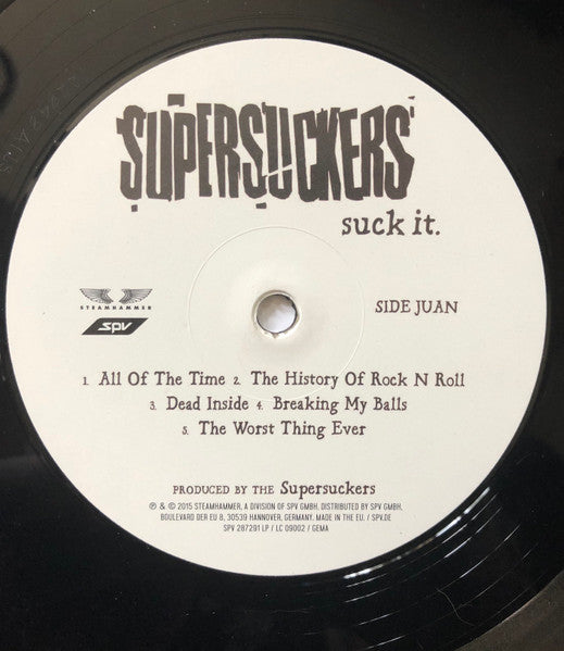 Image of Label of 0154101S: LP - SUPERSUCKERS, Suck It. (Steamhammer; SPV 287291 LP, Germany 2018, Inner, With CD)   NEW/NEW