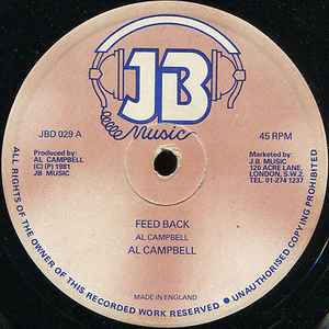 Image of Label Cover of 12" - G/VG+ - AL CAMPBELL, Feed Back (JB Music; JBD 029, UK 1981, Company Sleeve), Wear to company sleeve with rip/tear on one side.,  - 2046238S