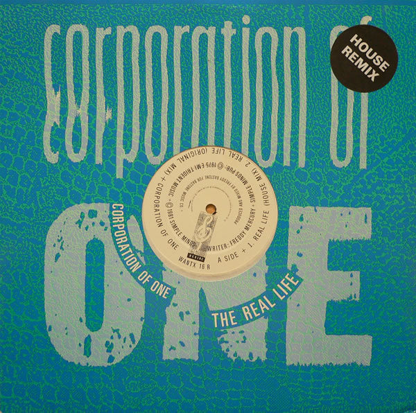 Image of Front Cover of 12" - VG/VG - CORPORATION OF ONE, The Real Life (House Remix) (Desire Records; WANTX 16 R, UK 1989, Titled Company Sleeve), highlighter on label - minor. original stickered sleeve,  - 2346361S