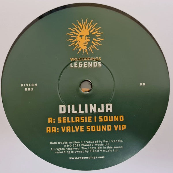 Image of Label Cover of 1914135C: 12" - DILLINJA, Sellasie I Sound / Valve Sound (VIP) (V Recordings; PLVLGN003, UK 2021, Titled Company Sleeve) Still in shrink  EX/VG+