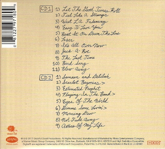 Image of Back Cover of 2xCD - VG+/VG+ - GRATEFUL DEAD, Spring 1990 � So Glad You Made It (Rhino Records; 8122797180, Europe 2012, Booklet), ,  - 4336098E