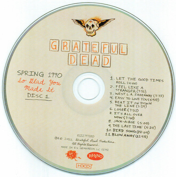 Image of Label Cover of 2xCD - VG+/VG+ - GRATEFUL DEAD, Spring 1990 � So Glad You Made It (Rhino Records; 8122797180, Europe 2012, Booklet), ,  - 4336098E