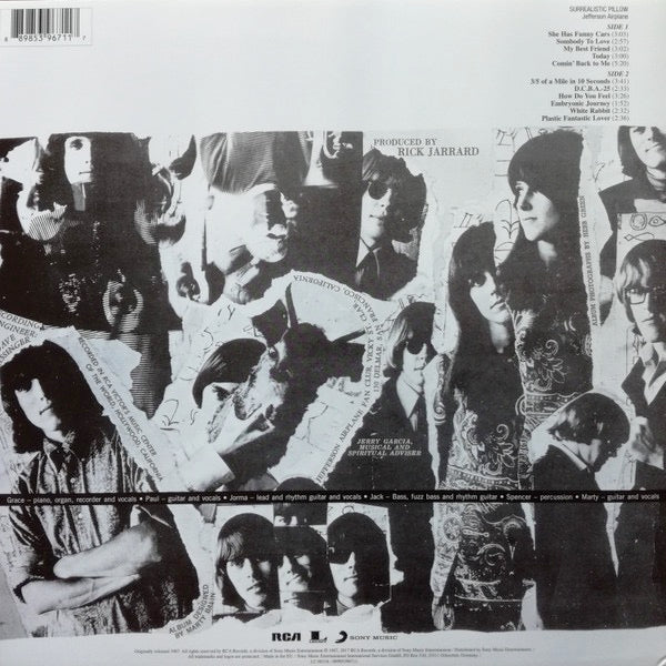 Image of Back Cover of LP - EX/EX - JEFFERSON AIRPLANE, Surrealistic Pillow (RCA Victor; 88985396711, Europe 2017 Reissue, 180 Gram Vinyl), ,  - 3526361E
