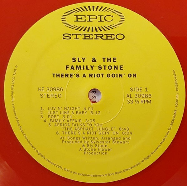 Image of Label Cover of LP - VG+/VG+ - SLY & THE FAMILY STONE, There's A Riot Goin' On (Epic; 19439904351, Europe 2021 Reissue, Gatefold, Inner, Red Vinyl), ,  - 3626124E